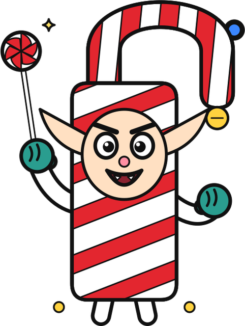 The Candy Cane Elf from the official character board